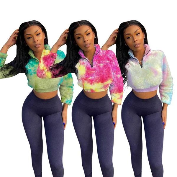 2021 autumn winter women tie-dye printing sets stand neck zipper female's lamb wool high waist pants tracksuits streetwear, Gray
2021 autumn winter women tie-dye printing sets stand neck zipper female's lamb wool high waist pants tracksuits streetwear, Gray
