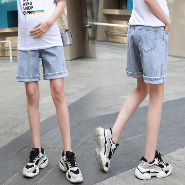 929# summer thin denim maternity straight half jeans casual loose short jeans clothes for pregnant women pregnancy shorts c1005, White
929# summer thin denim maternity straight half jeans casual loose short jeans clothes for pregnant women pregnancy shorts c1005, White