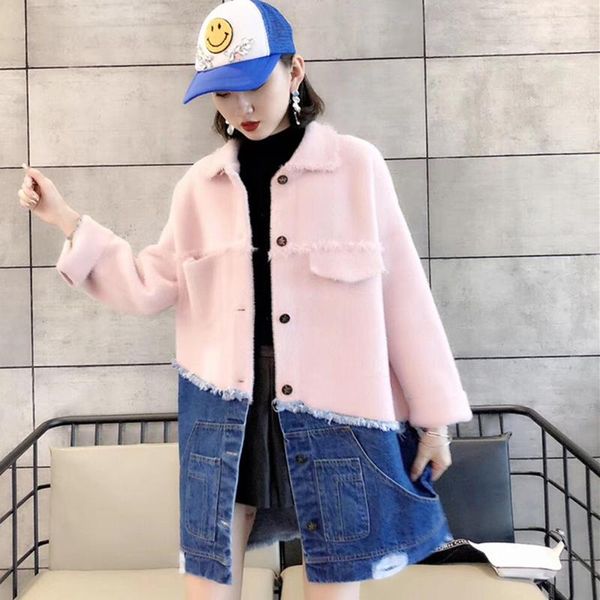 women's fur & faux fashion patchwork coats 2021 autumn winter female casual single breasted cowboy jackets fp1696, Black
women's fur & faux fashion patchwork coats 2021 autumn winter female casual single breasted cowboy jackets fp1696, Black