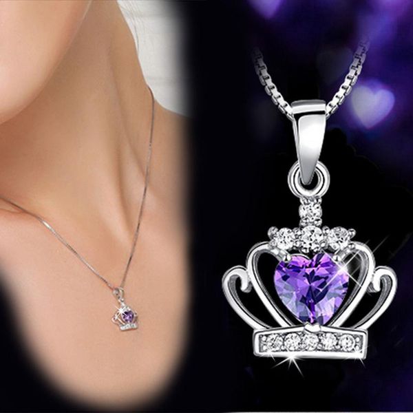 megrezen women necklace clear cz pendant charms chain choker crystals crown pendants necklaces girl jewelry gift a34-5, Silver
megrezen women necklace clear cz pendant charms chain choker crystals crown pendants necklaces girl jewelry gift a34-5, Silver