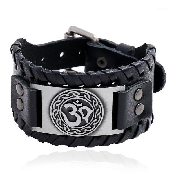 charms om yoga symbol wide wrap layer bangle genuine leather watch strap bracelet jewelry punk men cuff jewelry pulsera hombre1, Golden;silver
charms om yoga symbol wide wrap layer bangle genuine leather watch strap bracelet jewelry punk men cuff jewelry pulsera hombre1, Golden;silver