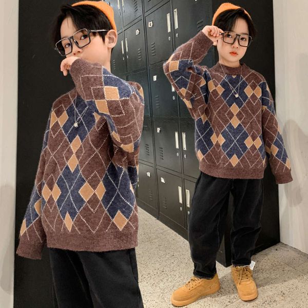 boys' sweater pullover autumn and diamond children's winter thickened t-shirt, Blue
boys' sweater pullover autumn and diamond children's winter thickened t-shirt, Blue