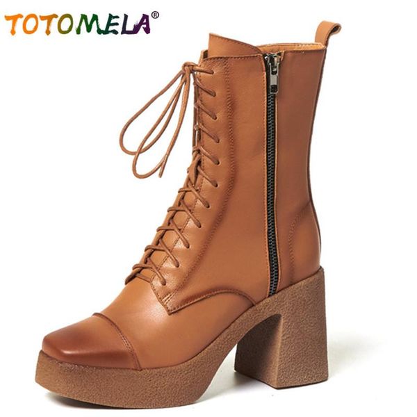 totomela 2020 autumn winter genuine leather ankle boots women high heel platform shoes ladies boots big size, Black
totomela 2020 autumn winter genuine leather ankle boots women high heel platform shoes ladies boots big size, Black