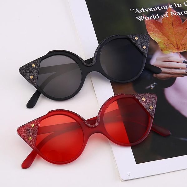 vintage round cat eye sunglasses women 90s cute glitter star tinted glasses red black stylish eyewear rave festival new 2020, White;black
vintage round cat eye sunglasses women 90s cute glitter star tinted glasses red black stylish eyewear rave festival new 2020, White;black