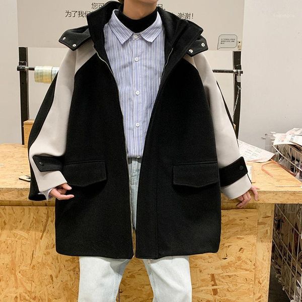 winter thick woolen coat men's warmth and fashion casual hooded woolen coat men korean oversize long mens overcoat1, Black
winter thick woolen coat men's warmth and fashion casual hooded woolen coat men korean oversize long mens overcoat1, Black
