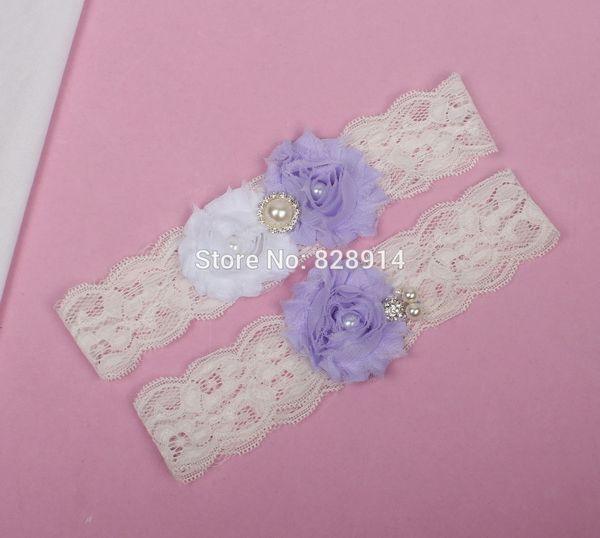 new design lace trim and white color bride for wedding garter made of purple shabby flower handmade, Black;white
new design lace trim and white color bride for wedding garter made of purple shabby flower handmade, Black;white
