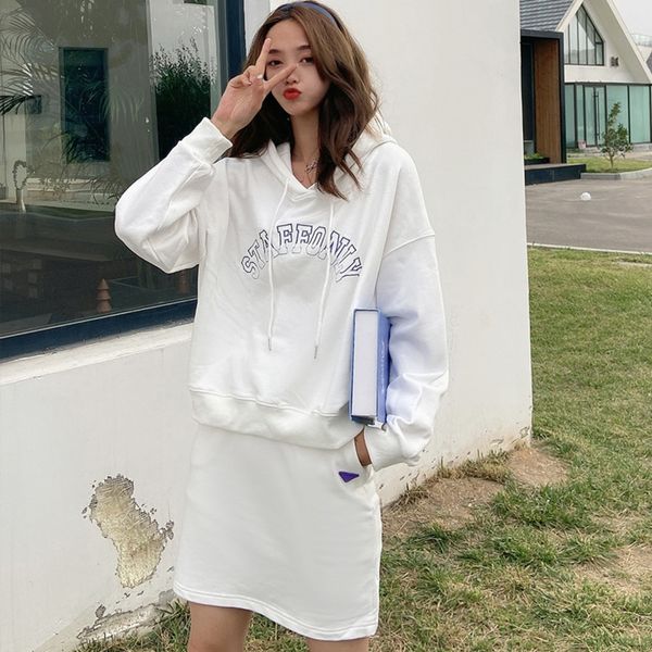 382ui early sports new casual autumn suit women's letter concave-convex print long sleeve set overskirt age-reducing two-piece sweater, Gray
382ui early sports new casual autumn suit women's letter concave-convex print long sleeve set overskirt age-reducing two-piece sweater, Gray