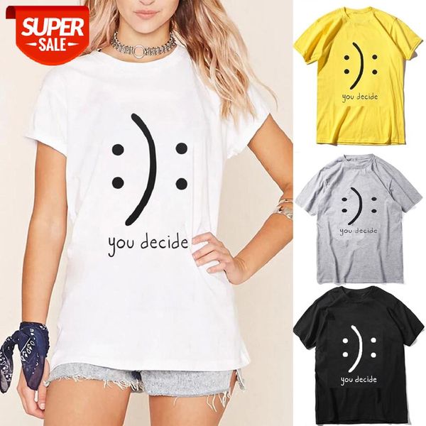new white ""you decide"" pattern harajuku style t shirts round neck fitness blusa t-shirt women tee cotton t-shirt #yo5
new white ""you decide"" pattern harajuku style t shirts round neck fitness blusa t-shirt women tee cotton t-shirt #yo5
