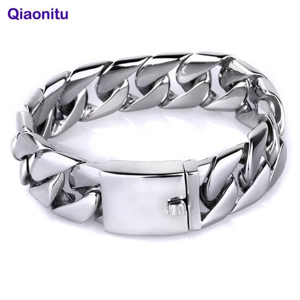 20mm/26mm wide hiphop biker bracelet punk rock cool shiny stainless steel cuban curb link chain mens bracelets jewelry wristband, Black
20mm/26mm wide hiphop biker bracelet punk rock cool shiny stainless steel cuban curb link chain mens bracelets jewelry wristband, Black