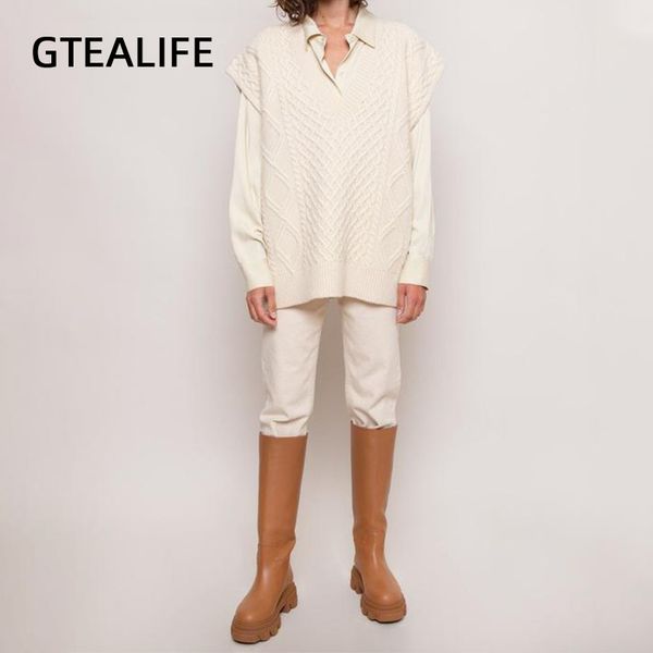 gtealife women vest simple all-match style v-neck knitted sweater leisure student sleeveless female vintage sweater waistcoat lj201204, Black;white
gtealife women vest simple all-match style v-neck knitted sweater leisure student sleeveless female vintage sweater waistcoat lj201204, Black;white