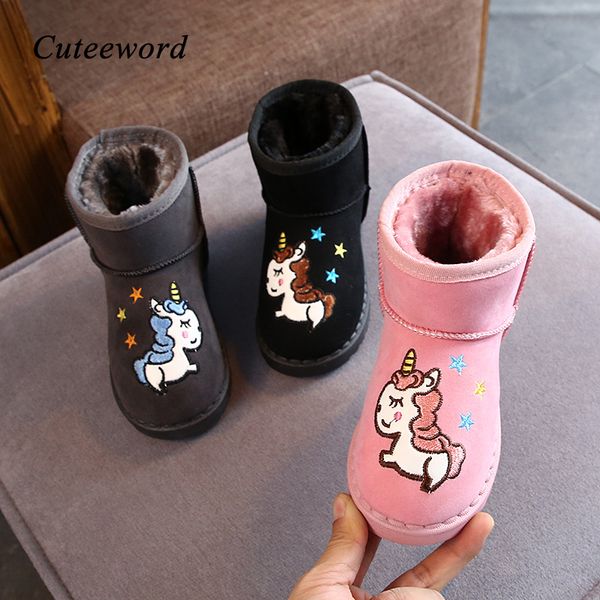 girls boys shoes 2019 winter new cute cartoon unicorn children snow soft leather plus velvet warm kids cotton boots, Black;red
girls boys shoes 2019 winter new cute cartoon unicorn children snow soft leather plus velvet warm kids cotton boots, Black;red