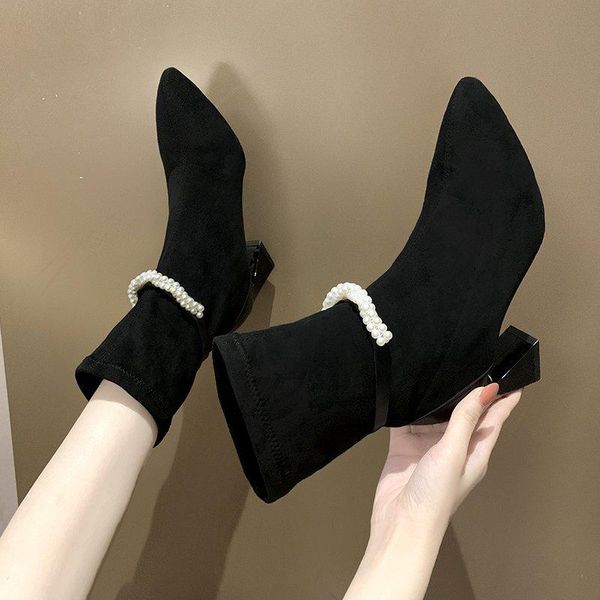 simple fashion stretch socks boots women's high heels shoes knit socks boots skinny women pointed autumn and winter bare, Black
simple fashion stretch socks boots women's high heels shoes knit socks boots skinny women pointed autumn and winter bare, Black