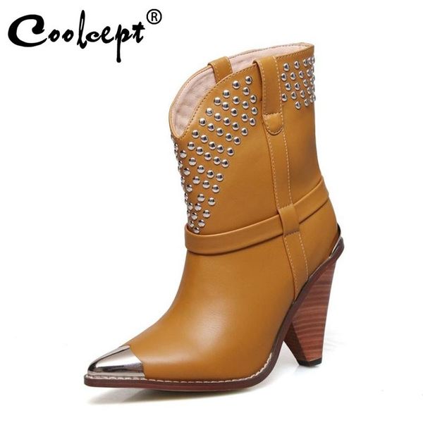 boots coolcept stylish women mid calf strange heel shoes western style fashion sewing mujer footwear size 34-44, Black
boots coolcept stylish women mid calf strange heel shoes western style fashion sewing mujer footwear size 34-44, Black