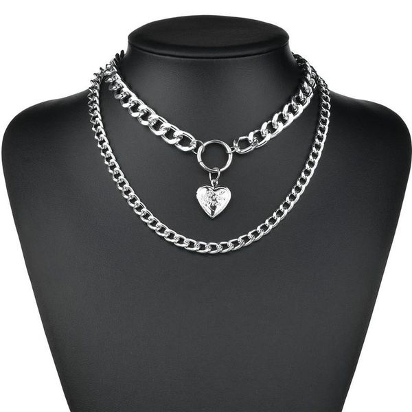chokers punk metal heart choker necklace for women big thick chain round hollow multilayer lock key pendant long necklaces jewelry 2021, Golden;silver
chokers punk metal heart choker necklace for women big thick chain round hollow multilayer lock key pendant long necklaces jewelry 2021, Golden;silver