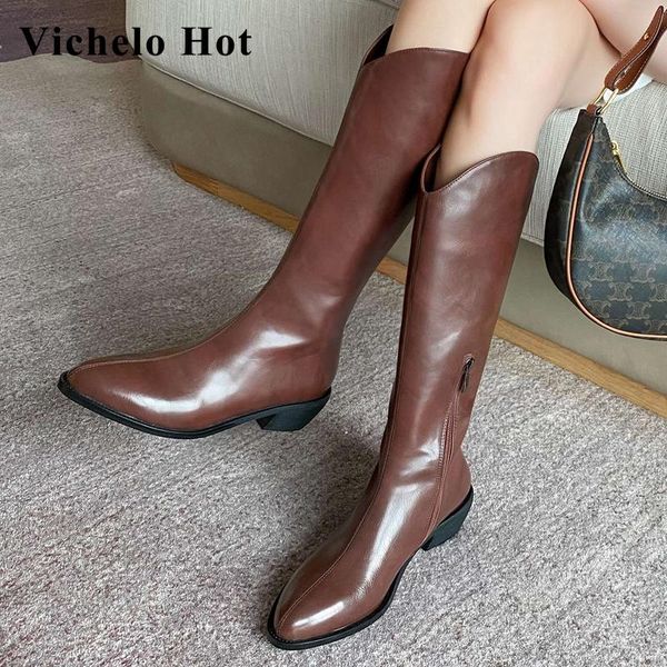 boots vichelo pointed toe med heel winter shoes keep warm high street fashion simple solid beauty lady casual knee-high l52, Black
boots vichelo pointed toe med heel winter shoes keep warm high street fashion simple solid beauty lady casual knee-high l52, Black