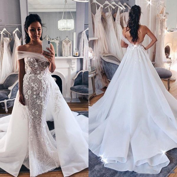 real image mermaid wedding dresses with detachable train lace 3d floral appliqued beads country bridal gowns sweep train robes de mariée, White
real image mermaid wedding dresses with detachable train lace 3d floral appliqued beads country bridal gowns sweep train robes de mariée, White