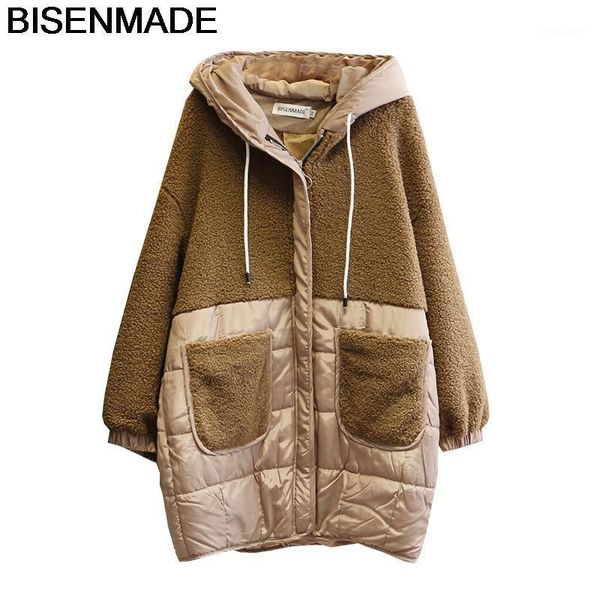 bisenmade oversize women's parkas winter warm new loose mid-length hooded fleece splice large pocket down cotton coat jacket1, Black
bisenmade oversize women's parkas winter warm new loose mid-length hooded fleece splice large pocket down cotton coat jacket1, Black