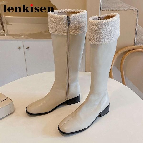 boots lenkisen arrival split leather square toe med heel snow winter keep warm fashion elegant casual knee-high l31, Black
boots lenkisen arrival split leather square toe med heel snow winter keep warm fashion elegant casual knee-high l31, Black