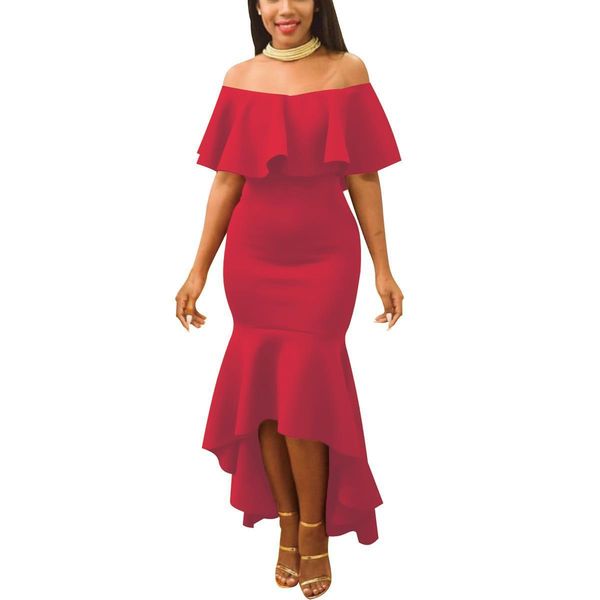 women party mermaid midi dress elegant back ruffles off shoulder gown party dress drop shipping, Black;gray
women party mermaid midi dress elegant back ruffles off shoulder gown party dress drop shipping, Black;gray