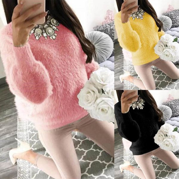 women sweater autumn and winter ladies casual plush v neck solid color long sleeved sweater drop shipping high quality, White;black
women sweater autumn and winter ladies casual plush v neck solid color long sleeved sweater drop shipping high quality, White;black