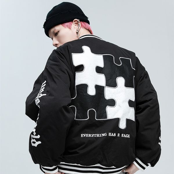 men hip hop jacket embroidery streetwear jacket coat winter cotton coat warm outwear, Black;brown
men hip hop jacket embroidery streetwear jacket coat winter cotton coat warm outwear, Black;brown