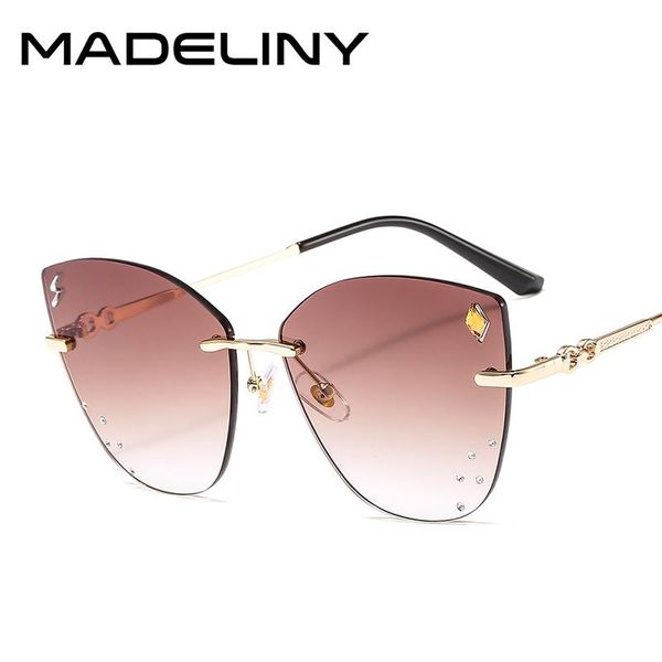 madeliny new cat eye sunglasses women vintage brand designer sun glasses personality rimless diamond decoration eyewear ma795, White;black
madeliny new cat eye sunglasses women vintage brand designer sun glasses personality rimless diamond decoration eyewear ma795, White;black