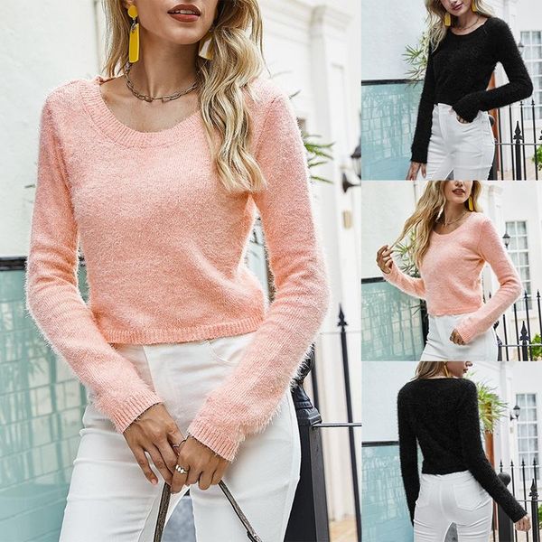 women's sweaters furry knitted slim pullover sweater casual solid color short long-sleeve women fall/winter, White;black
women's sweaters furry knitted slim pullover sweater casual solid color short long-sleeve women fall/winter, White;black