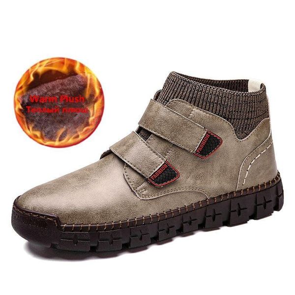 men's boots plush warm brand men's winter boots waterproof leather snow ankle outdoor men motorcycle sneakers, Black
men's boots plush warm brand men's winter boots waterproof leather snow ankle outdoor men motorcycle sneakers, Black