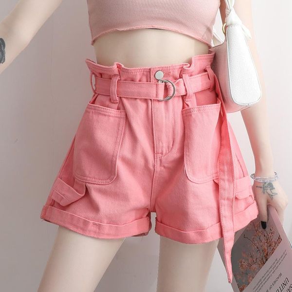 summer shorts women denim high waist multi pocket loose zipper white shorts jeans 2021 pink women belts to close waist, White;black
summer shorts women denim high waist multi pocket loose zipper white shorts jeans 2021 pink women belts to close waist, White;black