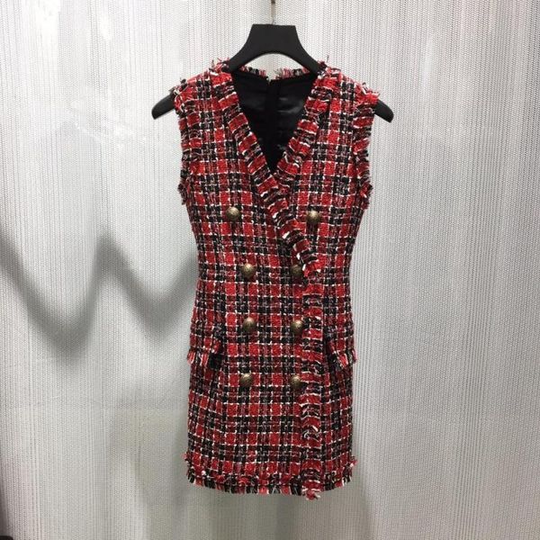 casual dresses 2021fw autumn women plaid tweed double breasted vest slim dress ddxgz3, Black;gray
casual dresses 2021fw autumn women plaid tweed double breasted vest slim dress ddxgz3, Black;gray