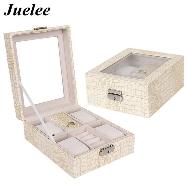 juelee multi-function serpentine leather jewelry box organizer cosmetic jewelry transparent glass display watches storage box, Pink;blue
juelee multi-function serpentine leather jewelry box organizer cosmetic jewelry transparent glass display watches storage box, Pink;blue