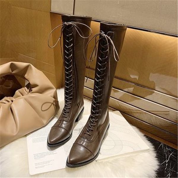 new spring 2021 shoes pointed chunky toe heel riding women's lace up to the knee high black boots 0x4h
new spring 2021 shoes pointed chunky toe heel riding women's lace up to the knee high black boots 0x4h