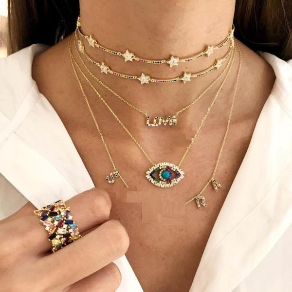 2021 new fashion rainbow color cute star cz bar link chain choker necklaces for women geometric charm delicate christmas gift, Silver
2021 new fashion rainbow color cute star cz bar link chain choker necklaces for women geometric charm delicate christmas gift, Silver