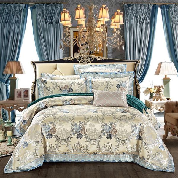 4pieces king size luxury satin cotton wedding royal bedding set duvet cover bed sheet set pillowcase bedclothes471
4pieces king size luxury satin cotton wedding royal bedding set duvet cover bed sheet set pillowcase bedclothes471