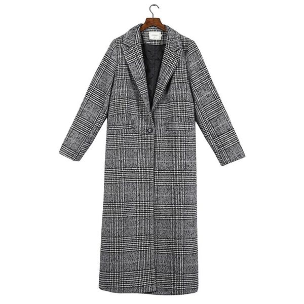 women's wool & blends autumn winter plus size womens woolen coat 2021 overcoat long slim plaid jacket lj0630, Black
women's wool & blends autumn winter plus size womens woolen coat 2021 overcoat long slim plaid jacket lj0630, Black