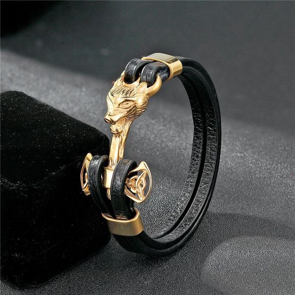 mkendn new fashion stainless steel men bracelet double wolf shackles black charm leather bracelet men wristband fashion jewelry bbyitj
mkendn new fashion stainless steel men bracelet double wolf shackles black charm leather bracelet men wristband fashion jewelry bbyitj