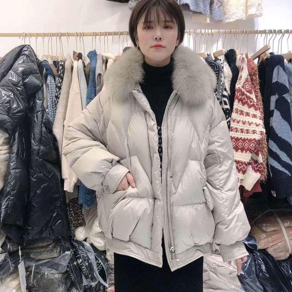 women's down & parkas winter 2021 european big hair collar jacket women short korean a-line bread suit thickened coat fashion, Black
women's down & parkas winter 2021 european big hair collar jacket women short korean a-line bread suit thickened coat fashion, Black