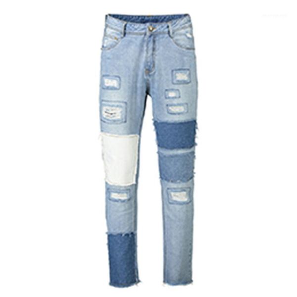 men's jeans high street male patch stitching straight denim pants fashion men's long jeans1, Blue
men's jeans high street male patch stitching straight denim pants fashion men's long jeans1, Blue