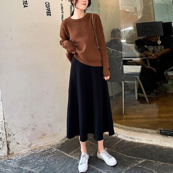 korean version of the crotch large swing a-line umbrella skirt spring and autumn 2021 new mid-length high-waist thick knitted skirt women, Black
korean version of the crotch large swing a-line umbrella skirt spring and autumn 2021 new mid-length high-waist thick knitted skirt women, Black