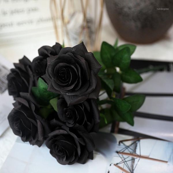 decorative flowers & wreaths 38cm artificial black rose bouquet silk lifelike phalaenopsis personality arrangement el wedding home decor pla
decorative flowers & wreaths 38cm artificial black rose bouquet silk lifelike phalaenopsis personality arrangement el wedding home decor pla