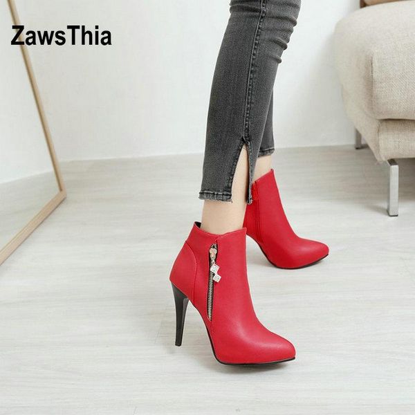 boots zawsthia silver red zip crystal ankle fashion thin high heels women's woman winter female platform pumps shoes, Black
boots zawsthia silver red zip crystal ankle fashion thin high heels women's woman winter female platform pumps shoes, Black
