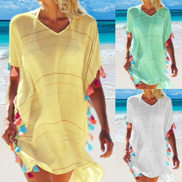 new style women's cover-ups beachwear swimwear beach wear v neck loose cover up tassel summer short colorful fashion 2019 hot, White;black
new style women's cover-ups beachwear swimwear beach wear v neck loose cover up tassel summer short colorful fashion 2019 hot, White;black
