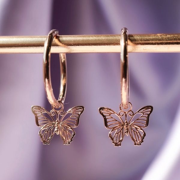 februaryfrost brand delicate rose gold color butterfly women drop earring cute bow hoop wedding dancing party daily wear new trendy jewelry, Silver
februaryfrost brand delicate rose gold color butterfly women drop earring cute bow hoop wedding dancing party daily wear new trendy jewelry, Silver
