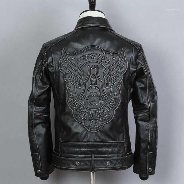 fashion genuine men lapel zippered waistband biker motorcycle jacket vintage cowskin real leather coat1, Black
fashion genuine men lapel zippered waistband biker motorcycle jacket vintage cowskin real leather coat1, Black