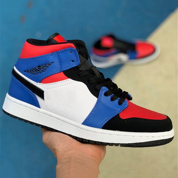 1 mid "three" retro gs blue black red women men shoes jumpman 1 basketball shoes sports sneakers us5.5-11
1 mid "three" retro gs blue black red women men shoes jumpman 1 basketball shoes sports sneakers us5.5-11