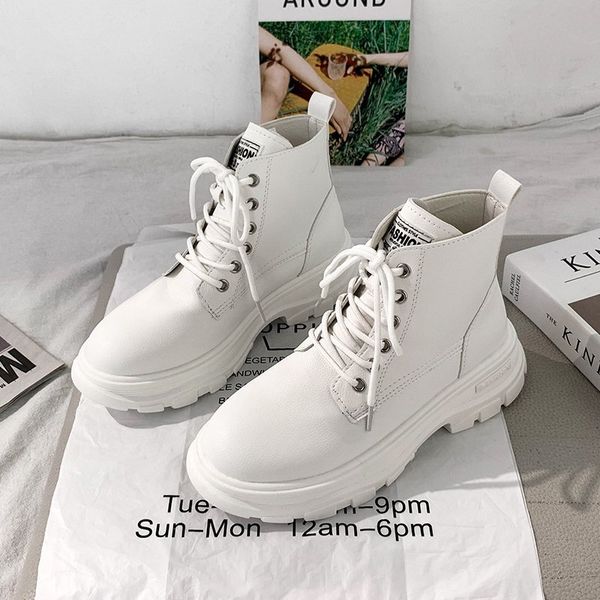white winter women wear ankle strappy combat snowshoes warm teddy shoes 2021 new boots ewjz, Black
