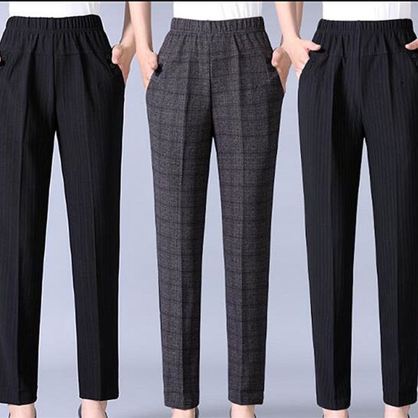 autumn winter middl aged women warm velvet elastic waist casual straight pants female trousers plus size clothing lj201130, Black;white
autumn winter middl aged women warm velvet elastic waist casual straight pants female trousers plus size clothing lj201130, Black;white
