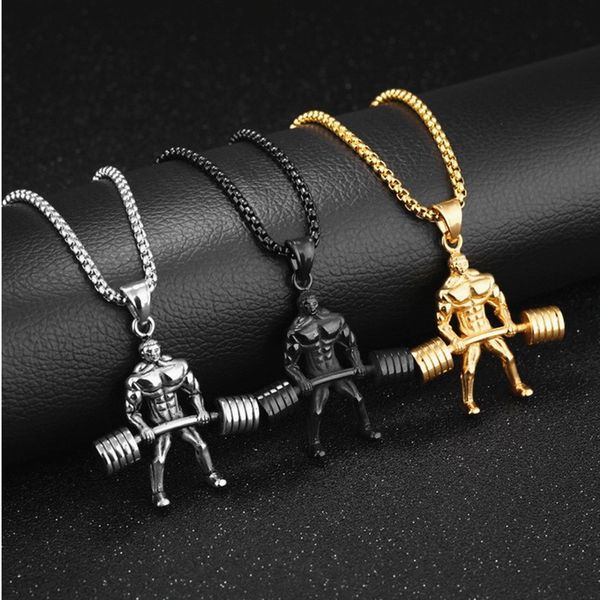 luxury fashion titanium men's fitness pendant hercules barbell weight lifting pendant necklace, Silver
luxury fashion titanium men's fitness pendant hercules barbell weight lifting pendant necklace, Silver