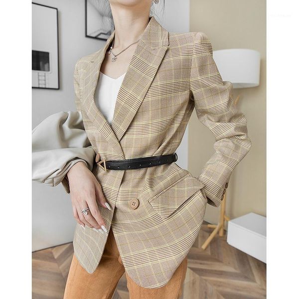 autumn 2020 new women's plaid suit jacket thin british versatile long sleeve blazer set work office lady suit comfortable1, White;black
autumn 2020 new women's plaid suit jacket thin british versatile long sleeve blazer set work office lady suit comfortable1, White;black
