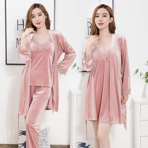 women's sleepwear pajamas for women bathrobe golden velvet set comfortable and warm autumn winter homewear robe sets pijamas1, Black;red
women's sleepwear pajamas for women bathrobe golden velvet set comfortable and warm autumn winter homewear robe sets pijamas1, Black;red